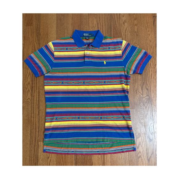 VTG Polo Ralph Lauren Southwest Aztec Men's Colorful Polo Shirt Size Large- EUC - Picture 1 of 5